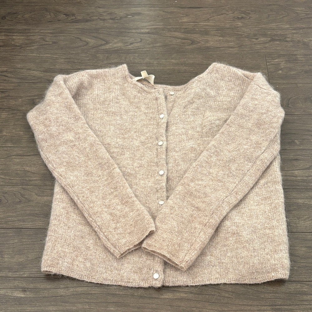 Sezane Beige Cardigan Sweater
